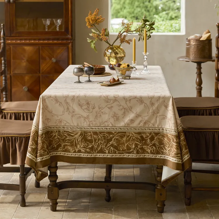 【店铺推荐】中古风防水桌布轻奢高级感餐桌布氛围感长方形茶几桌垫