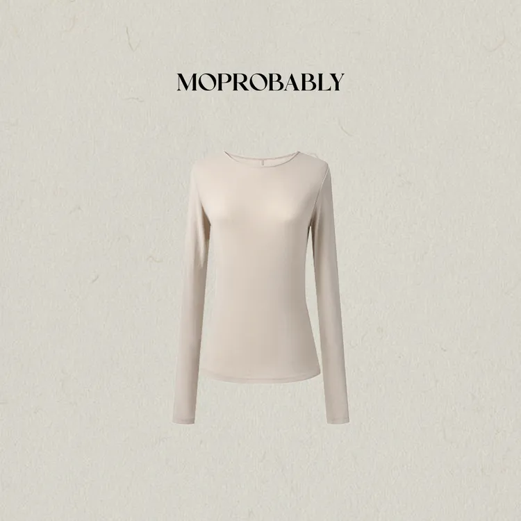 Moprobably李予诺「调性衫」"100%棉"百搭长袖打底T恤L5147093