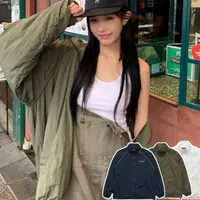 韩单八家the bar**t立领抽绳宽松外套