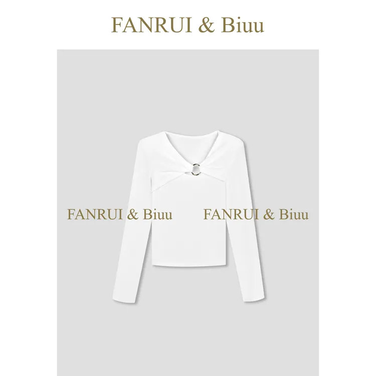 FANRUI/泛芮「贝贝biuu」不规则设计感时尚减龄百搭打底上衣B18500