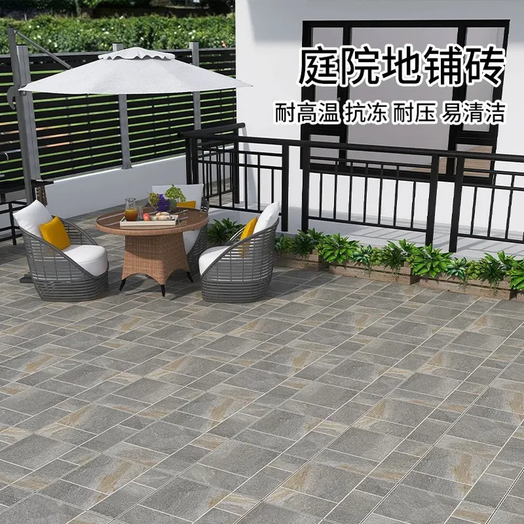别墅庭院户外露台地砖狒狒莱姆石瓷砖600X600阳台花园院子户外砖