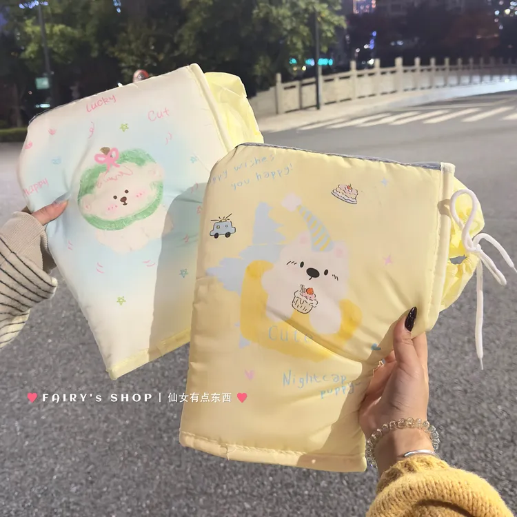 可爱小狗电动车手套加厚加绒保暖骑行2025新款御寒防风电瓶车手套