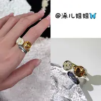 铜合金合成锆石戒指 【浠儿姐姐】轻奢复古几何食指戒指小众指环