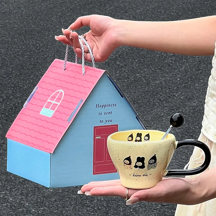 复古高级感陶瓷水杯送女生闺蜜生日礼物杯子实用伴手礼咖啡马克杯