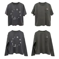 WANNA LAB 25SS星星共产和平鸽子单缝线水洗破坏做旧长短袖T恤VTG