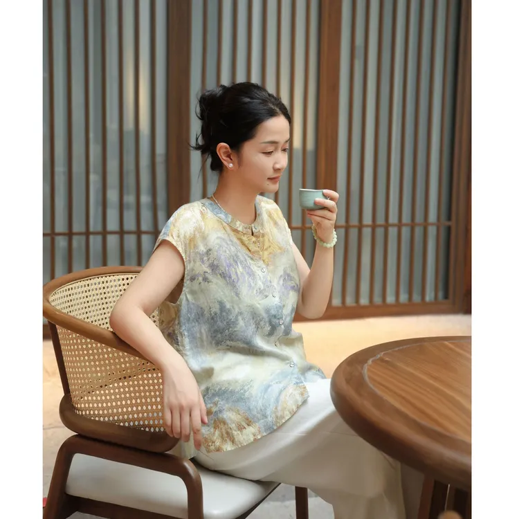 麻享【金霞秘境·衬衫】60支纯汉麻气质活力清凉宽松衬衣FSY50675