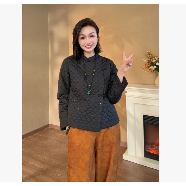 【大季原创】W161冬季新中式宽松棉袄外套女国风女装