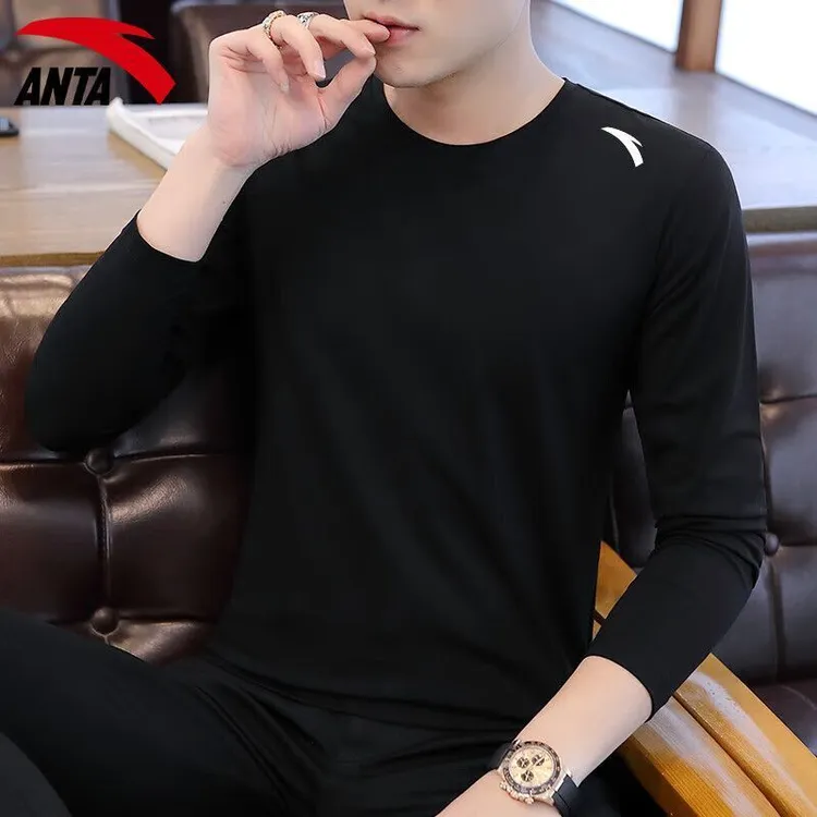 安踏速干长袖男t恤2025秋季新款户外跑步运动服健身薄款速干衣男H