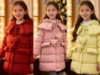 现货Q401女童冬季加绒夹棉加厚保暖棉服外套