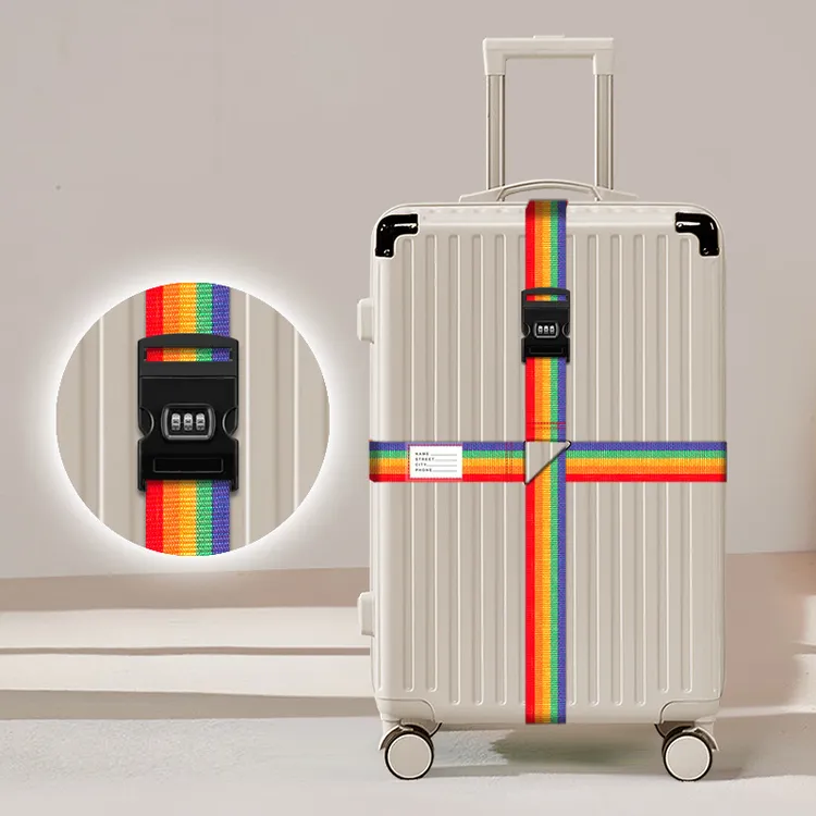  十字密码锁捆绑带拉杆箱打包带 行李箱捆绑带 旅行箱捆箱绑带