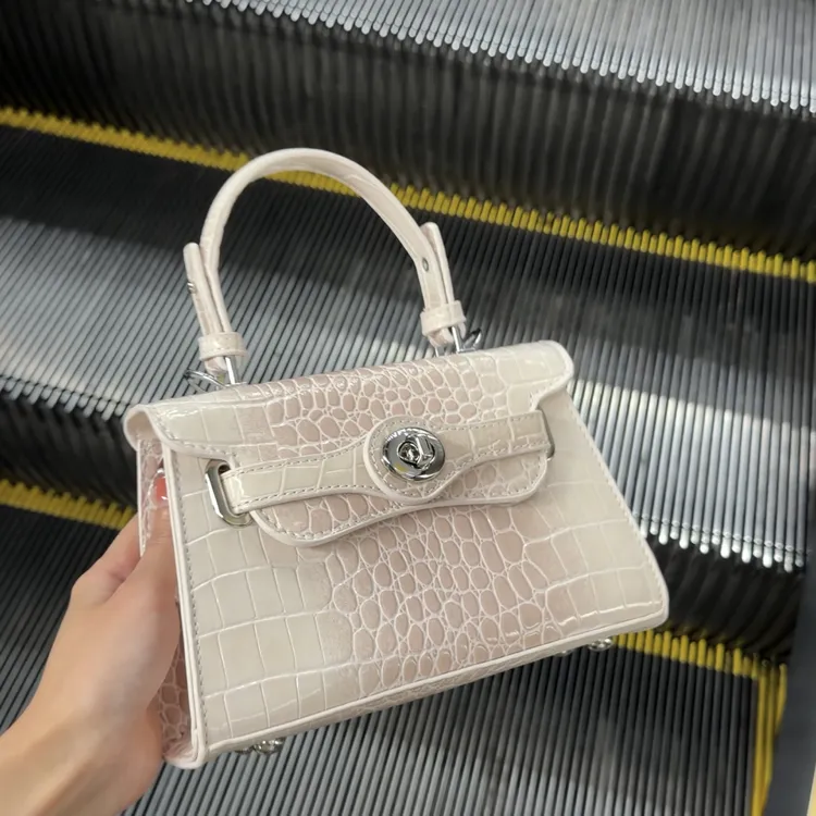 2025新款千禧高级感鳄鱼纹凯莉包女轻奢百搭时尚链条手提包斜挎包