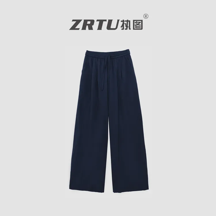 ZRTU执图夏季简约休闲阔腿裤高腰百搭垂顺1860