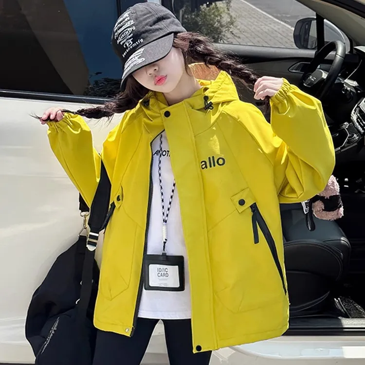 儿童冲锋衣三合一可拆卸秋冬款户外工装风女大童外套春秋2025新款