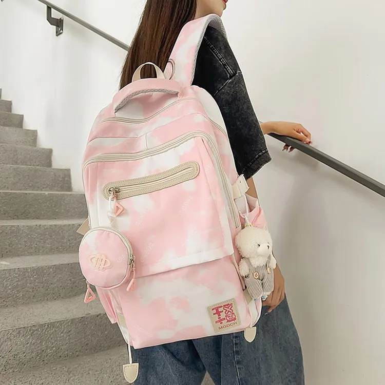 新中式书包女可爱高中初中生国风背包大容量小学生简约轻便双肩包