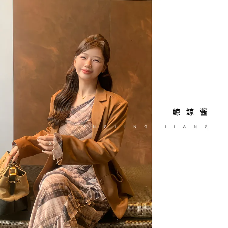 ZOZ鲸鲸酱【松烟旧山】气质显瘦轻奢时尚春夏设计西装外套长袖短款