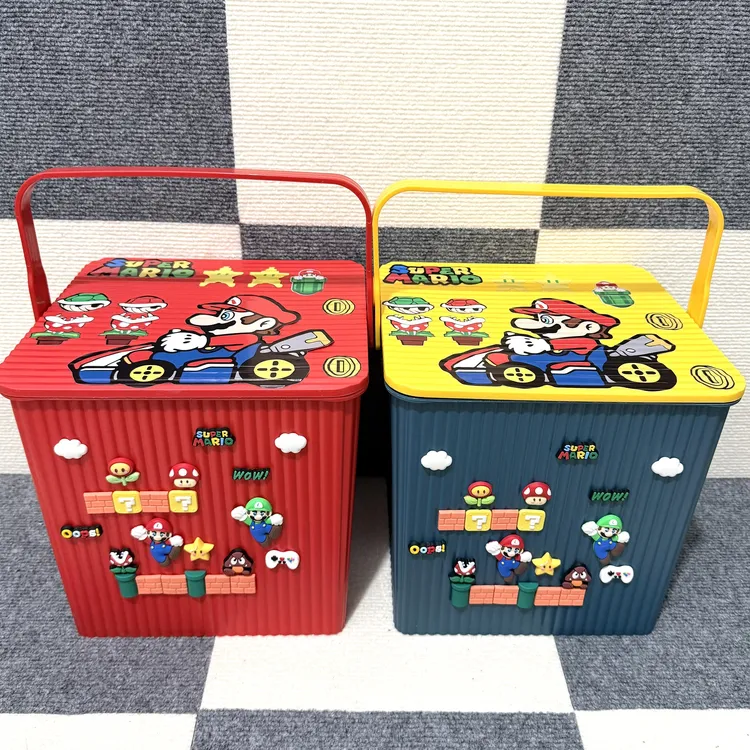 卡通马里奥收纳箱高颜值玩具零食储物盒大号容量整理箱子创意可爱