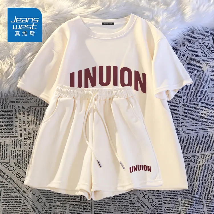 真维斯高级小众不撞款套装女休闲透气短袖凉感防晒运动裤洋气衣服