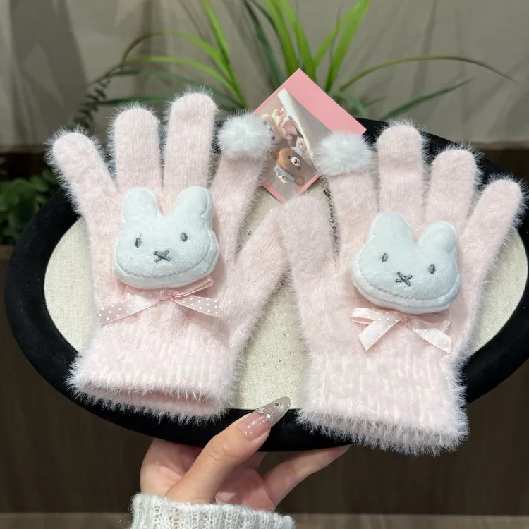 高颜值miffy手套冬季必备ins风全包分指少女心手套防冻防寒保暖