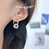 DODOGOGO 合金耳饰 百搭金属圆柱耳扣个性时尚简约小众高级耳环女