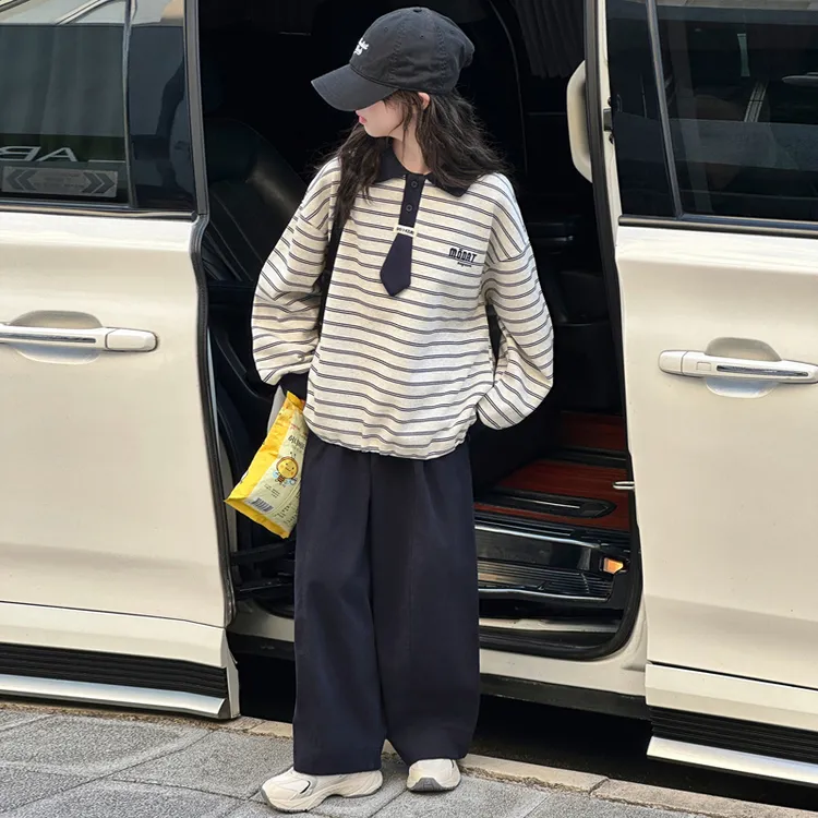 女童秋装套装2025新款初中生女孩秋季卫衣两件套大童秋装洋气衣服