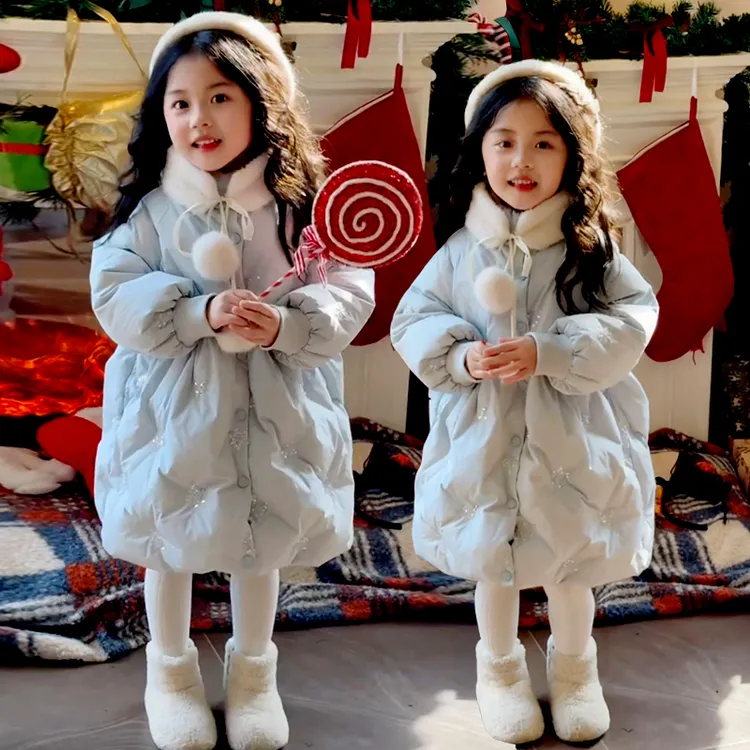 女童羽绒服冬季儿童羽绒服25新款宝宝保暖冬装洋气童装中长款外套