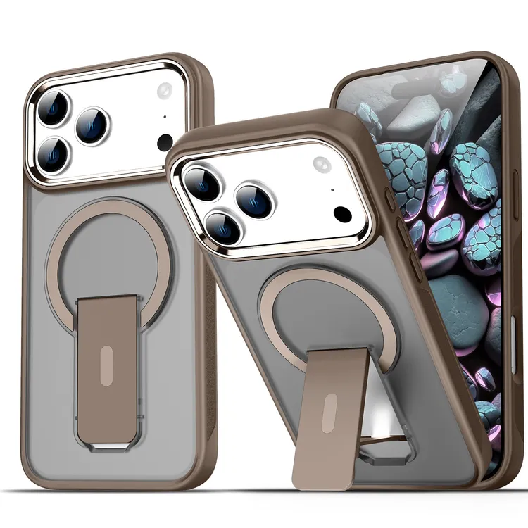 适用iPhone17PROMAX炫音磁吸支架手机壳16肤感PC防摔保护套15