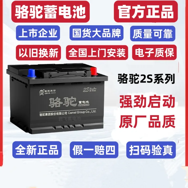 骆驼蓄电池6-QW-100安汽车电瓶适用货车挖机叉车