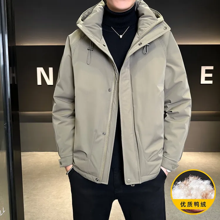 TUCANO/啄木鳥羽绒服冬季连帽男拼接宽松型免烫收口保暖时尚男士