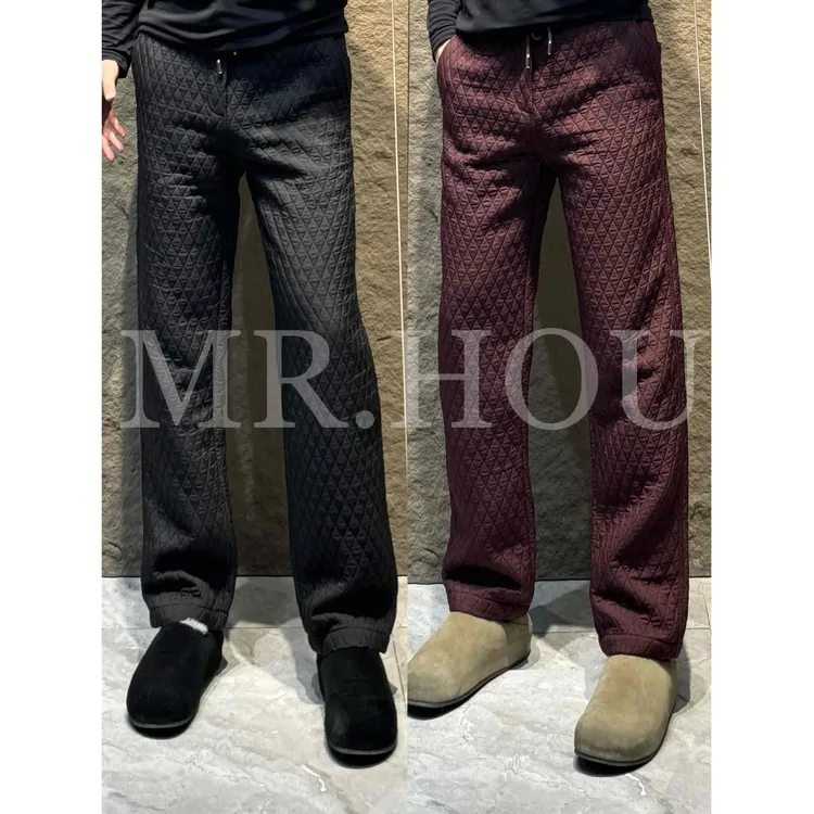 【ZG】25077 "外穿棉裤"简约绅士菱形格砸线纹理慵懒风男士直筒版型