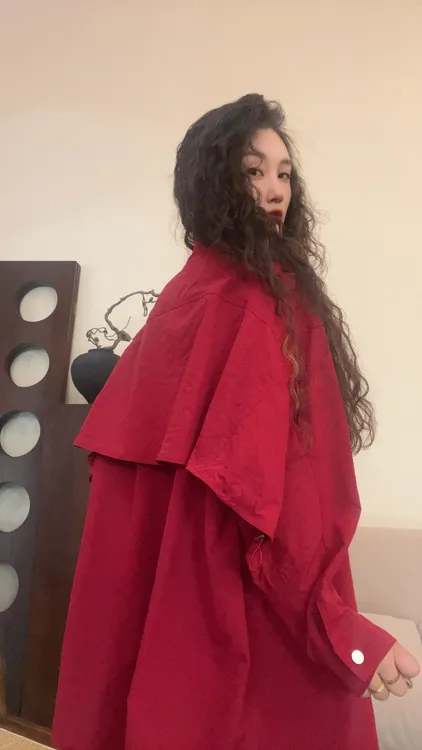museguhui/木色古汇5189#按扣纯色百搭气质时尚秋款外套