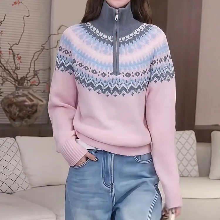 韩系时尚休闲风毛针织衫女爆款2025冬季新款小众独特漂亮长袖上衣