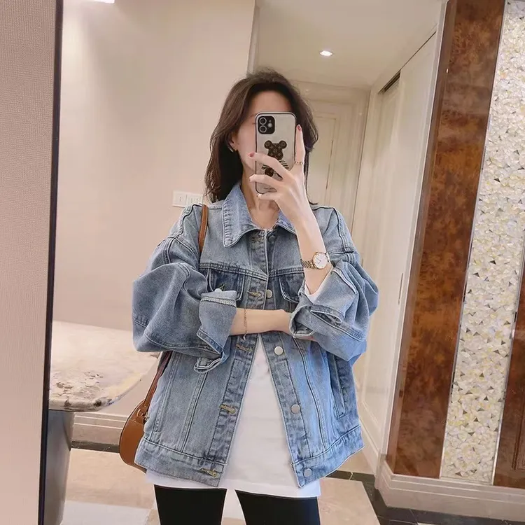 复古港风牛仔外套女春秋新款宽松设计感休闲百搭短款开衫夹克上衣