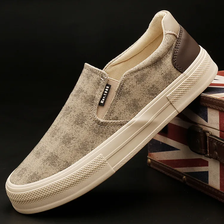25861 男鞋透气潮鞋秋季男士帆布鞋韩版百搭布鞋一脚蹬懒人休闲鞋