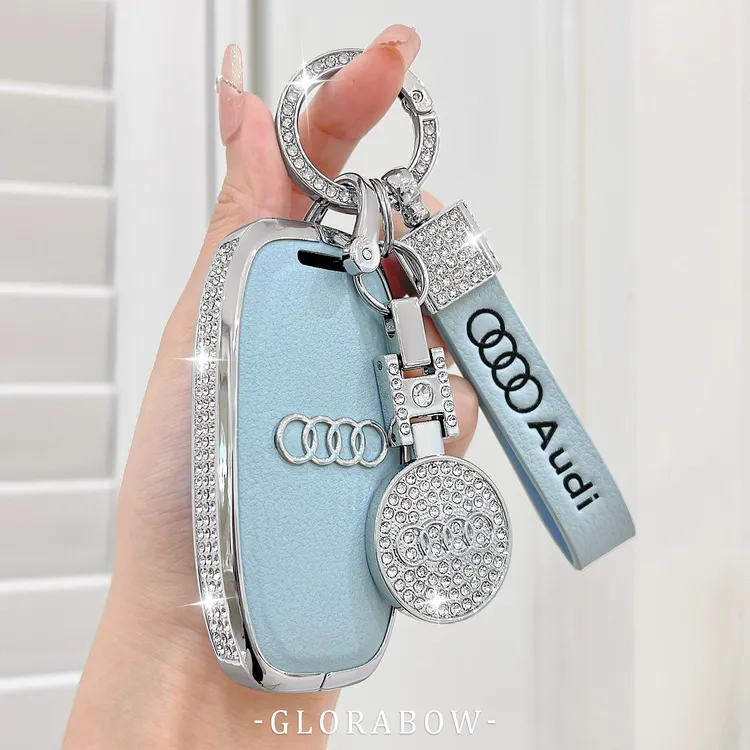 12-18款老款奥迪钥匙套A6L A4L Q5 A5 A6 A7 A8真皮遥控包扣壳女