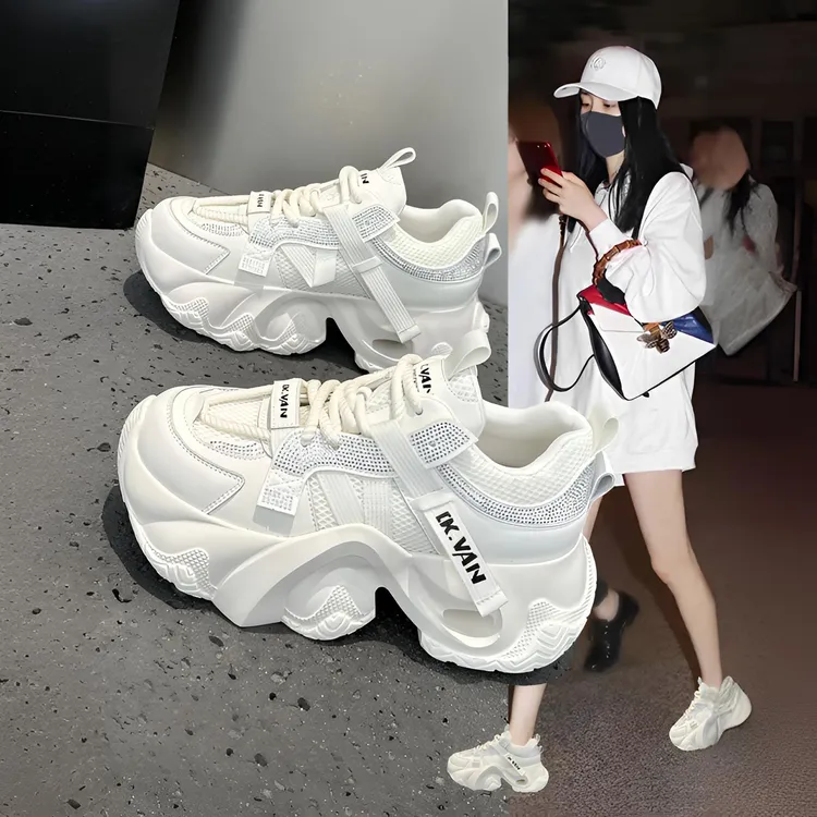 网红爆款老爹鞋女超火2025秋季新款时尚厚底松糕小个子运动休闲鞋