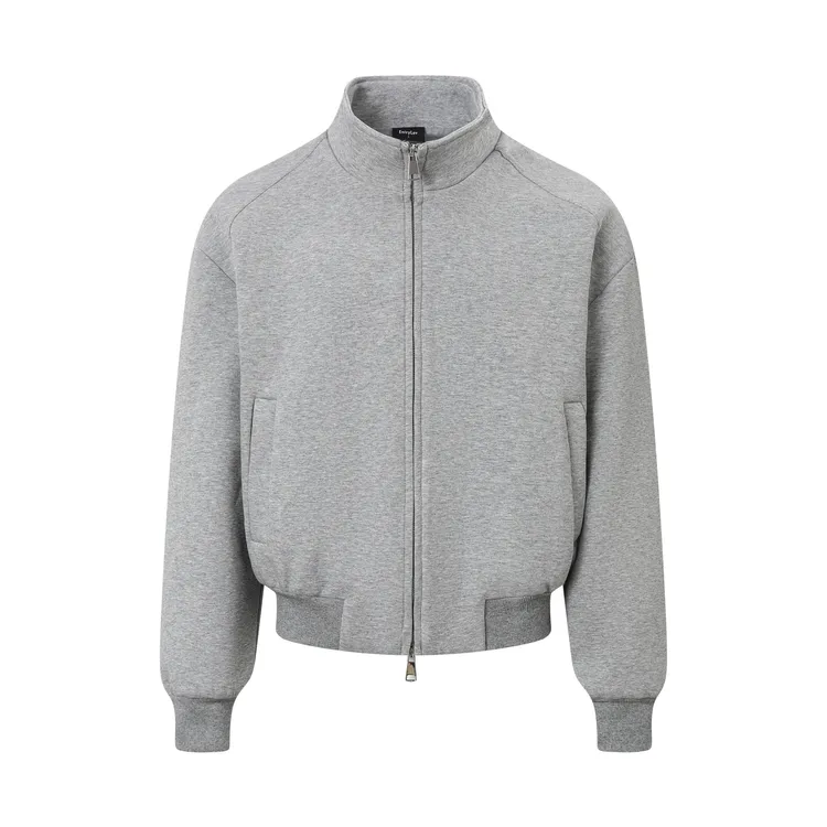 EntryLev重磅加厚空气层立领外套短款宽松卫衣夹克双拉拉链上衣