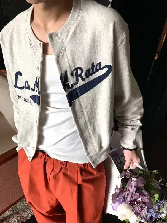 秋季新款重磅圆领刺绣开衫卫衣男款时尚百搭潮流外套休闲夹克上衣