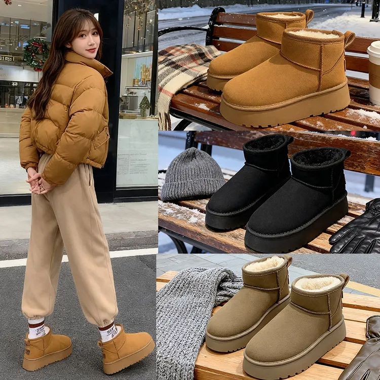 雪地靴女冬季2025新款保暖棉鞋加绒加厚女士雪地棉皮毛一体女鞋子