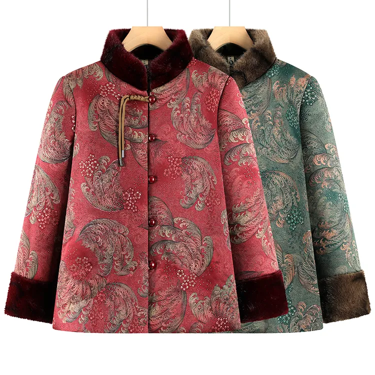 中老年人冬季棉衣奶奶冬装棉服女加绒加厚外套妈妈立领老太太棉袄