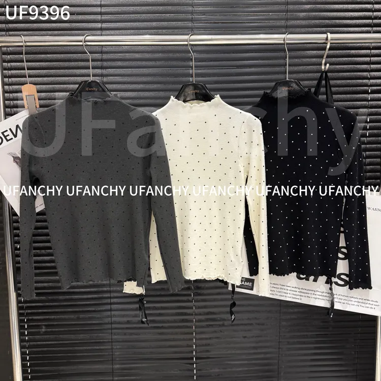 鑫燃KIKI 时尚百搭洋气波点修身打底 9396 UF