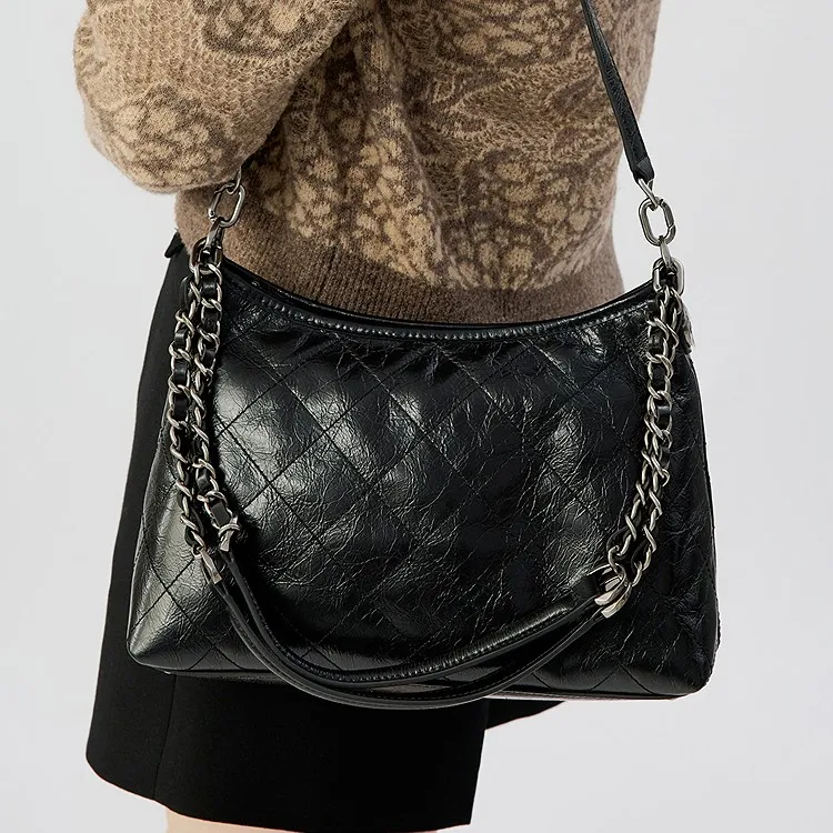 DEEP BREATH深呼吸女包链条菱格牛皮托特包单肩斜挎手提包AB10281