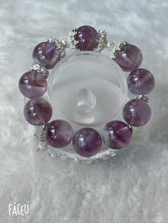 （拍2单）天然紫兔毛水晶手串大尺寸实物巨美轻奢