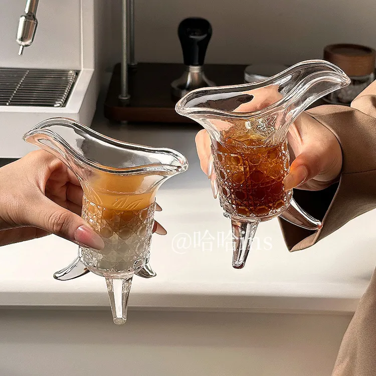 帝王杯冰美式拿铁咖啡杯Ins风创意搞怪三足爵杯玻璃杯奶茶杯酒杯