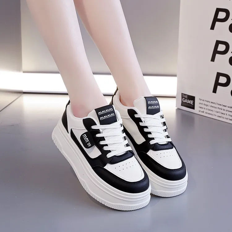 2025春季小白鞋新款韩版ins女学生厚底增高运动板鞋休闲街拍W2029