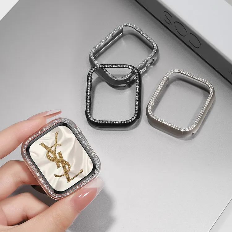 适用苹果手表s11保护壳镶钻iwatchs10边框钻壳applewatch9/8/7/SE