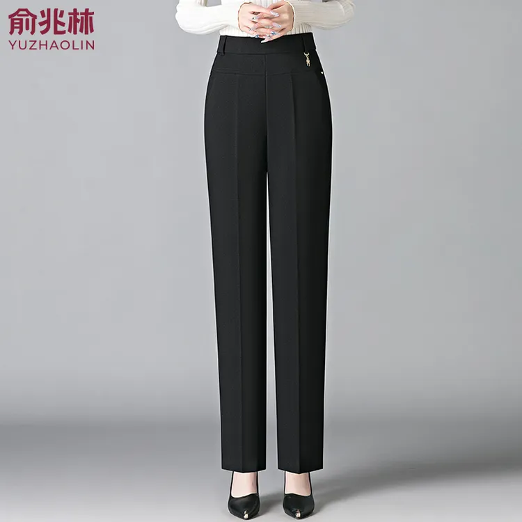 俞兆林中年妈妈春秋裤子2025新款高腰直筒秋季长裤50岁中老年女裤