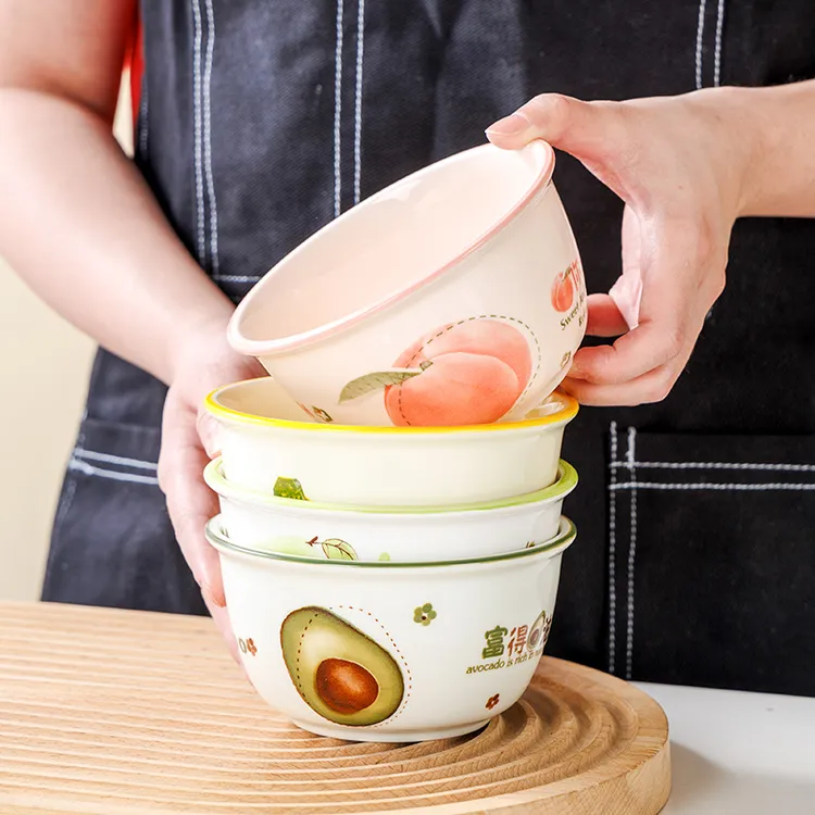 网红爆款水果家族陶瓷饭碗釉下彩家用吃饭餐具夏天碗碗家用饭碗