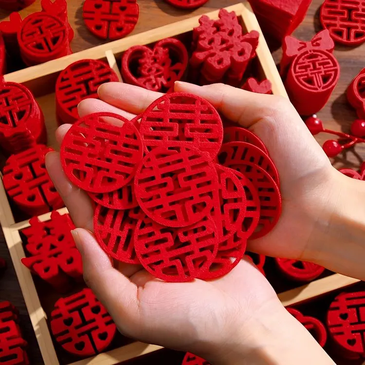 手抛喜字结婚专用婚房布置抛洒迷你囍字果盘装饰小喜婚庆用品大全