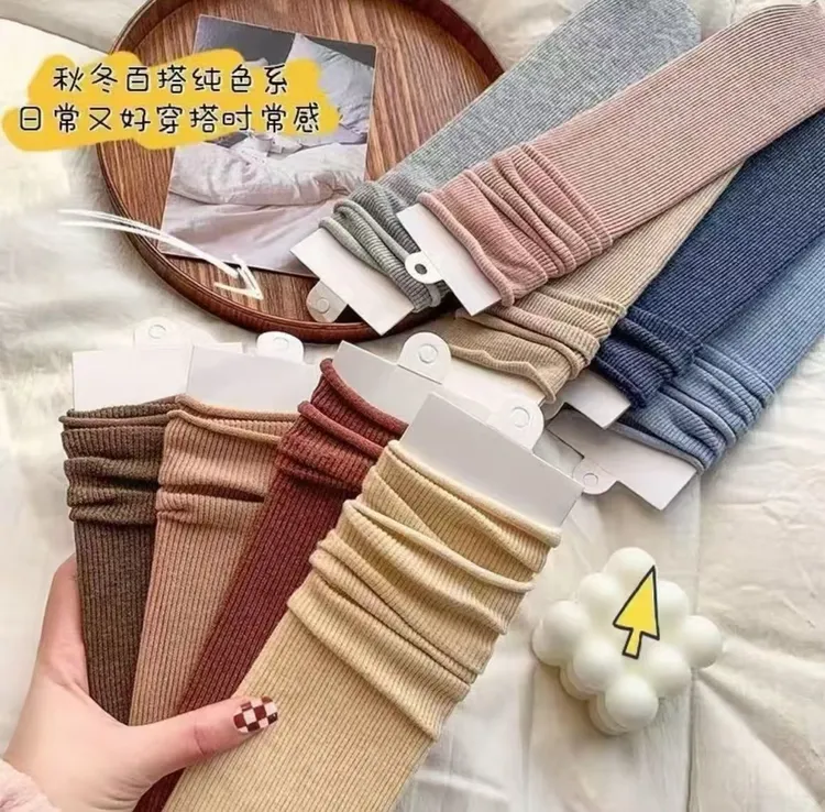 【推荐】加棉堆堆袜春秋冬吸汗百搭透气纯色ins潮小皮鞋乐福鞋袜子