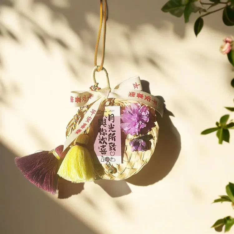 中秋节纯手工编制蒲扇入户门装饰新中式车载挂件成品
